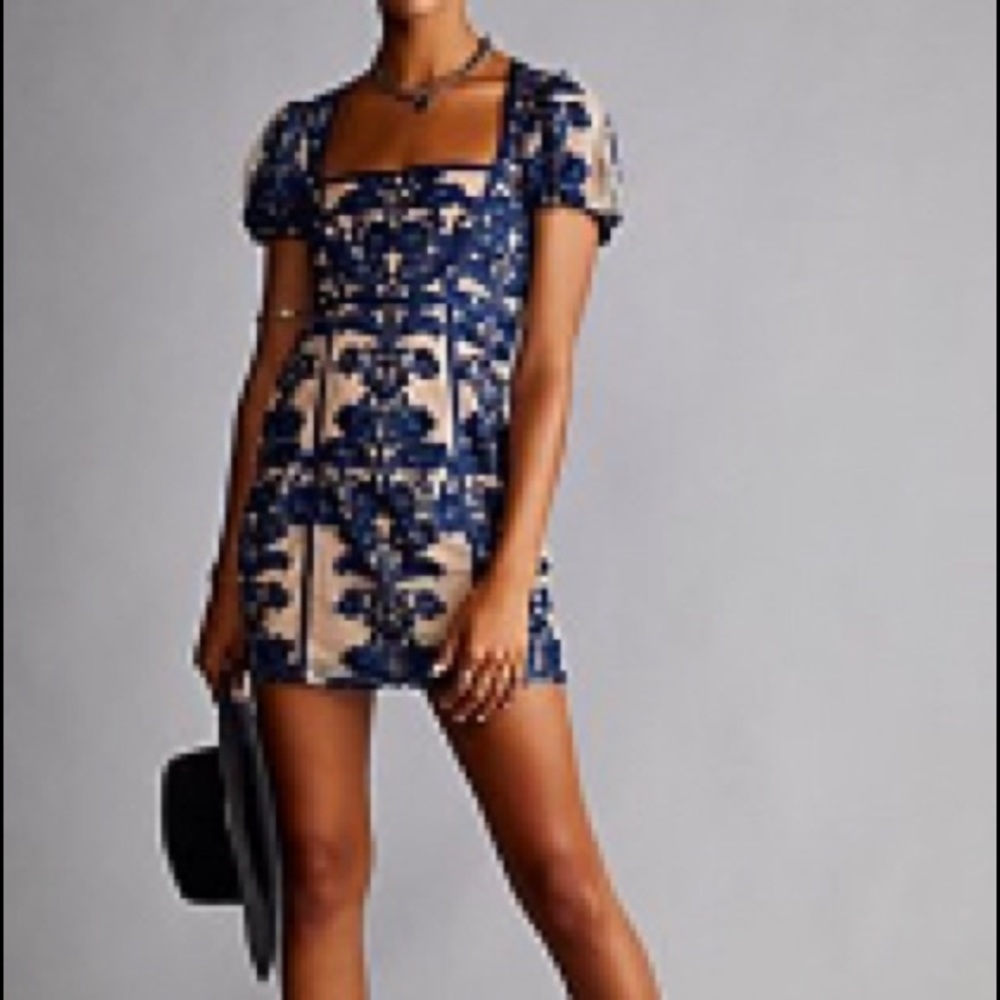 For Love and Lemons Temecula Puff Sleeve Mini Dress